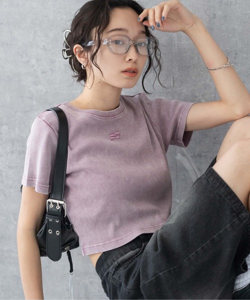 WEGO(ウィゴー)の「WEGO/ヴィンテージウォッシュリブT(Tシャツ/カットソー・レディース・ブラウン/スミクロ/ブルー/パープル系その他・FREE)」の12枚目の写真