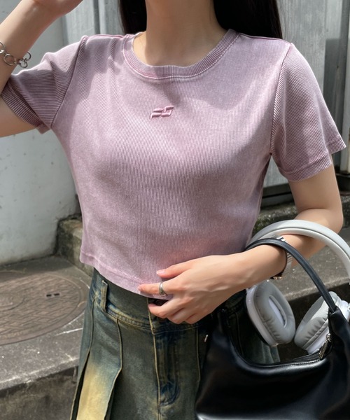 WEGO(ウィゴー)の「WEGO/ヴィンテージウォッシュリブT(Tシャツ/カットソー・レディース・ブラウン/スミクロ/ブルー/パープル系その他・FREE)」の7枚目の写真