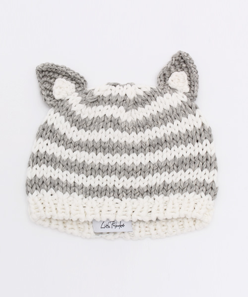 'PalinkA(パリンカ)の「ネコ耳ニットキャップ(ニットキャップ/ビーニー・キッズ・オフホワイト/グレー/その他19・FREE)」の1枚目の写真