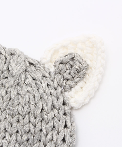 'PalinkA(パリンカ)の「ネコ耳ニットキャップ(ニットキャップ/ビーニー・キッズ・オフホワイト/グレー/その他19・FREE)」の5枚目の写真