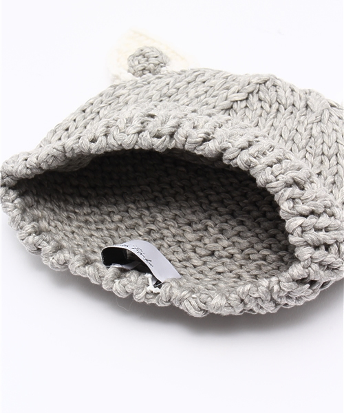 'PalinkA(パリンカ)の「ネコ耳ニットキャップ(ニットキャップ/ビーニー・キッズ・オフホワイト/グレー/その他19・FREE)」の8枚目の写真