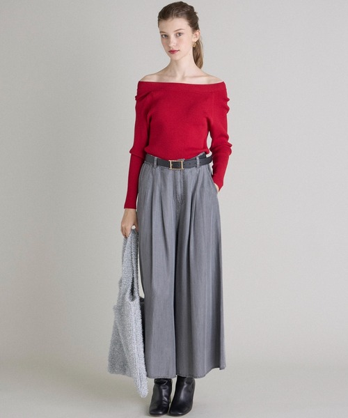 INED CLARO（イネドクラロ）の「再生繊維セルロースデニムフレアパンツ【セットアップ対応】（デニムパンツ・レディース・インディゴブルー/グレー・フリー）」の13枚目の写真