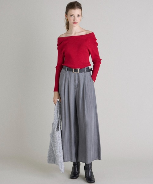 INED CLARO（イネドクラロ）の「再生繊維セルロースデニムフレアパンツ【セットアップ対応】（デニムパンツ・レディース・インディゴブルー/グレー・フリー）」の14枚目の写真