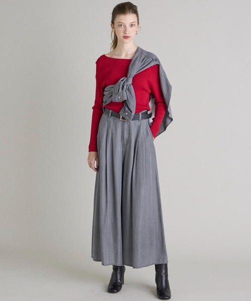 INED CLARO（イネドクラロ）の「再生繊維セルロースデニムフレアパンツ【セットアップ対応】（デニムパンツ・レディース・インディゴブルー/グレー・フリー）」の16枚目の写真