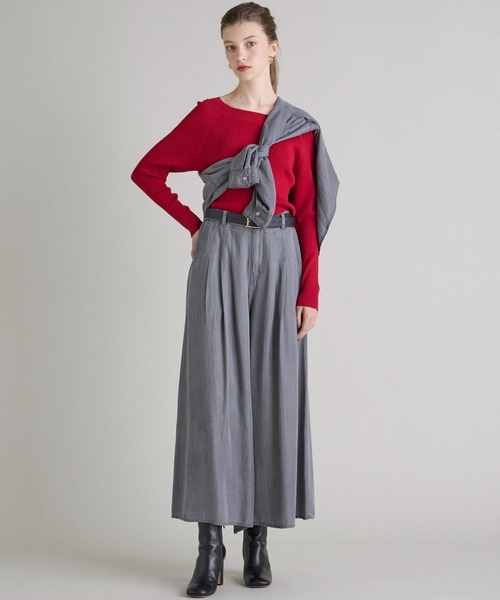 INED CLARO（イネドクラロ）の「再生繊維セルロースデニムフレアパンツ【セットアップ対応】（デニムパンツ・レディース・インディゴブルー/グレー・フリー）」の18枚目の写真