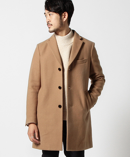 BEAMS（ビームス）の「◆BEAMS / メルトン チェスターコート（チェスターコート・メンズ・ネイビー/キャメル・LARGE/MEDIUM/SMALL/X-LARGE）」の2枚目の写真