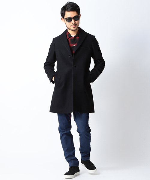 BEAMS（ビームス）の「◆BEAMS / メルトン チェスターコート（チェスターコート・メンズ・ネイビー/キャメル・LARGE/MEDIUM/SMALL/X-LARGE）」の3枚目の写真