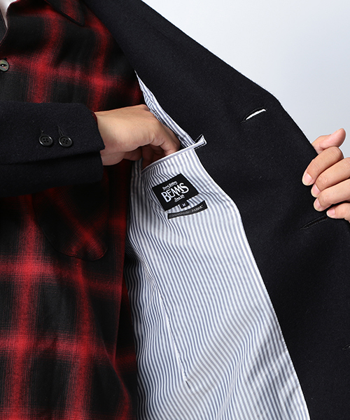 BEAMS（ビームス）の「◆BEAMS / メルトン チェスターコート（チェスターコート・メンズ・ネイビー/キャメル・LARGE/MEDIUM/SMALL/X-LARGE）」の6枚目の写真