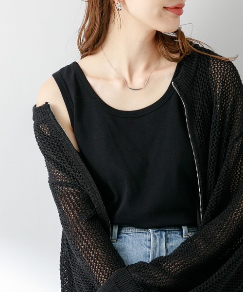 URBAN RESEARCH Sonny Label（アーバンリサーチサニーレーベル）の「フライス/ジャガードタンクトップ（タンクトップ・レディース・グレー系その他/イエロー系その他/ブルー系その他/オフホワイト/ブラック・FREE）」の3枚目の写真