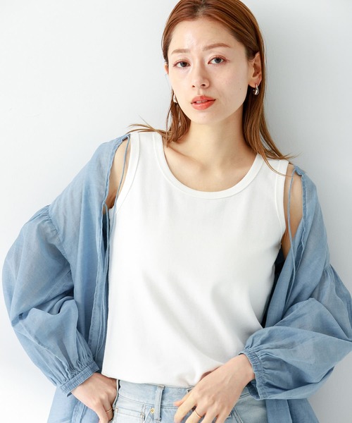 URBAN RESEARCH Sonny Label（アーバンリサーチサニーレーベル）の「フライス/ジャガードタンクトップ（タンクトップ・レディース・グレー系その他/イエロー系その他/ブルー系その他/オフホワイト/ブラック・FREE）」の8枚目の写真
