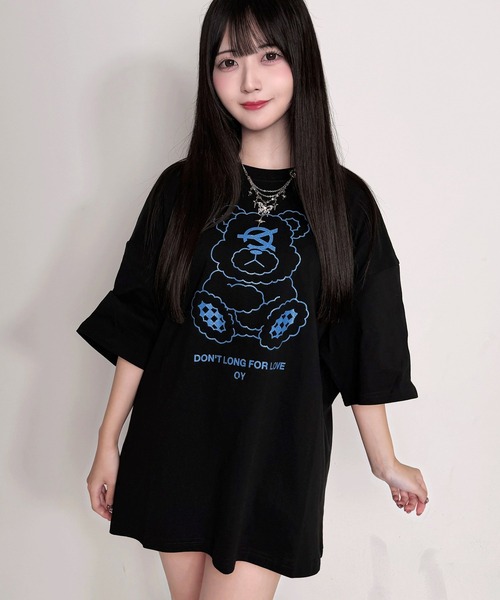 OY(オーワイ)の「『OY/オーワイ』ODOLLY T/オードリープリント半袖Tシャツ(Tシャツ/カットソー・レディース・ブラック/ブルー/ホワイト/ブラック×ピンク/ブラック×ブルー・FREE)」の4枚目の写真