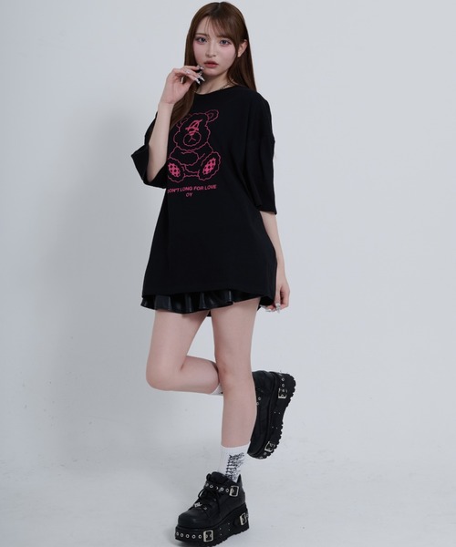 OY(オーワイ)の「『OY/オーワイ』ODOLLY T/オードリープリント半袖Tシャツ(Tシャツ/カットソー・レディース・ブラック/ブルー/ホワイト/ブラック×ピンク・FREE)」の9枚目の写真