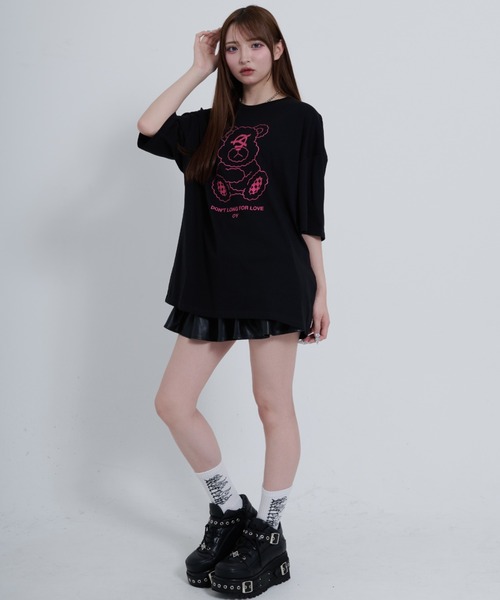 OY(オーワイ)の「『OY/オーワイ』ODOLLY T/オードリープリント半袖Tシャツ(Tシャツ/カットソー・レディース・ブラック/ブルー/ホワイト/ブラック×ピンク・FREE)」の7枚目の写真