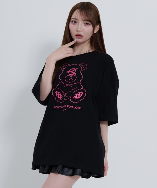 OY(オーワイ)の「『OY/オーワイ』ODOLLY T/オードリープリント半袖Tシャツ(Tシャツ/カットソー・レディース・ブラック/ブルー/ホワイト/ブラック×ピンク・FREE)」の5枚目の写真