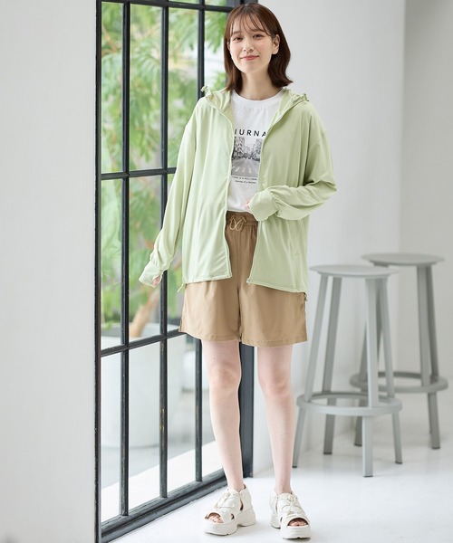 Honeys（ハニーズ）の「ラッシュガードショートパンツ（その他パンツ・レディース・ブラック/カーキ/ベージュ・S/M/L/LL）」の4枚目の写真