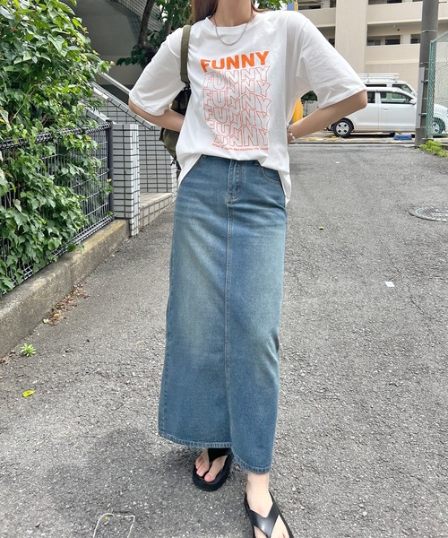 ABYS（アビス）の「FUNNYロゴプリント半袖Tシャツ（Tシャツ/カットソー・レディース・ブラック×ホワイト/ホワイト系その他/ホワイト×ブラック/ピンク/ネイビー・FREE）」の13枚目の写真