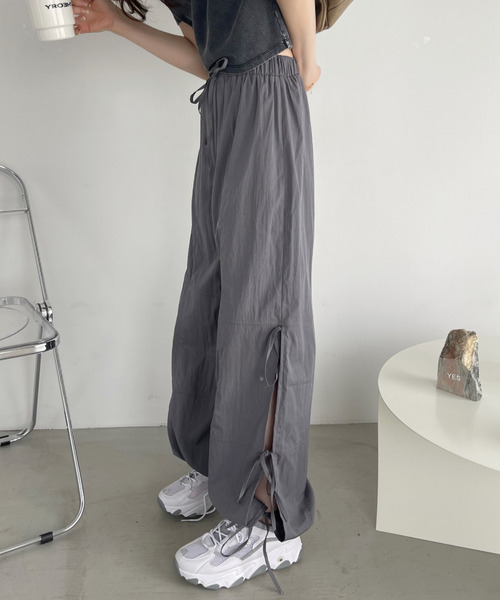 Ada.(エイダ)の「サイド リボン デザイン カーゴパンツ(カーゴパンツ・レディース・ブラック/ベージュ/グレー・FREE)」の9枚目の写真