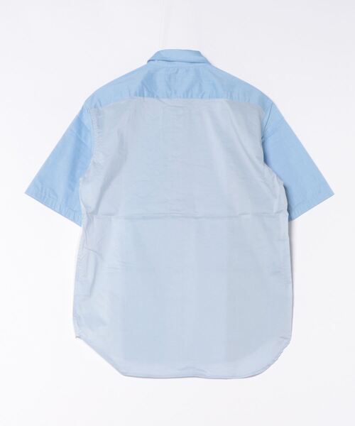 UNION STATION（ユニオンステーション）の「配色切替レギュラーカラー半袖シャツ（シャツ/ブラウス・メンズ・ブルー系その他/ホワイト系その他・M/L/LL）」の3枚目の写真