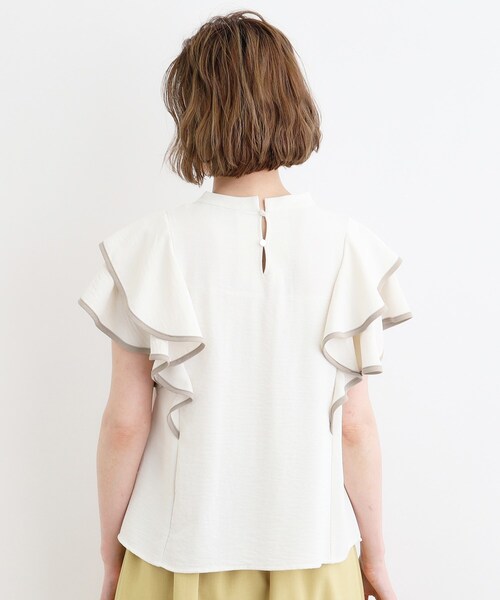 grove（グローブ）の「◆【夏に嬉しい機能】ポーラ配色フリルブラウス（シャツ/ブラウス・レディース・ブラック系4/ホワイト系7/ブラウン系その他6・03/02/01/05/04）」の19枚目の写真