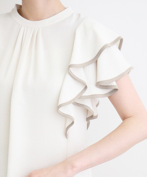 grove（グローブ）の「◆【夏に嬉しい機能】ポーラ配色フリルブラウス（シャツ/ブラウス・レディース・ブラック系4/ホワイト系7/ブラウン系その他6・03/02/01/05/04）」の22枚目の写真