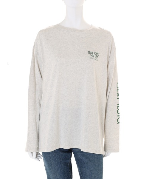 Ungrid（アングリッド）の「【WEB限定】メッセージロゴロングスリーブTee（Tシャツ/カットソー・レディース・チャコールグレー/ライトグレー/ブルー/オフホワイト・FREE）」の5枚目の写真