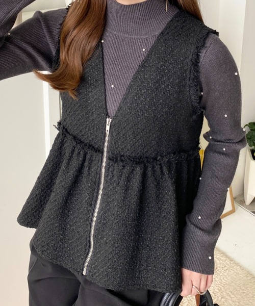 Munsing wear ミックスツイード ダウンベスト サイズM 美品☆ 【公式通販】