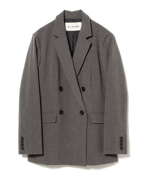 Ray BEAMS(レイビームス)の「シャークスキン 4ボタン ダブル ジャケット(テーラードジャケット・レディース・ダークブラウン/シルバー・0/1)」の19枚目の写真
