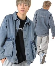 En serio TOKYO（エンソリオトーキョー）の「【RE730】ルーズでビッグなシルエットのデニムGジャン（ブルゾン）」