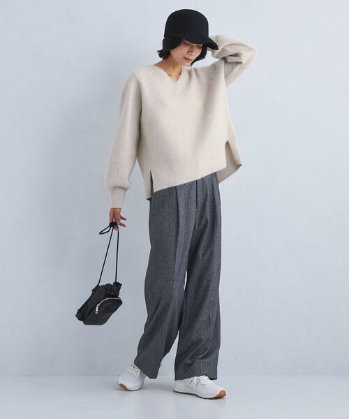 【セール】FOXブレンド フォルム Vネック プルオーバー ニット（ニット/セーター）｜green label relaxing（グリーンレーベルリラクシング）