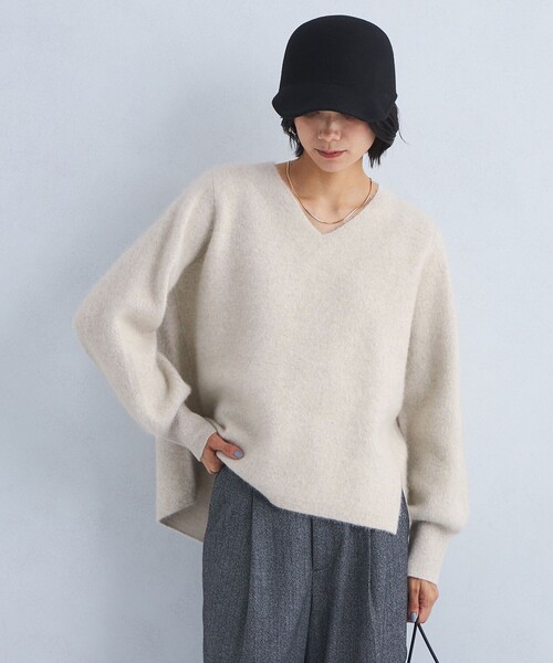 【セール】FOXブレンド フォルム Vネック プルオーバー ニット（ニット/セーター）｜green label relaxing（グリーンレーベルリラクシング）