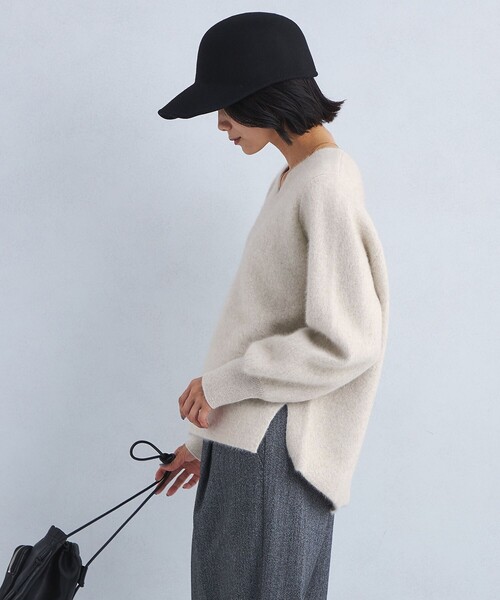 【セール】FOXブレンド フォルム Vネック プルオーバー ニット（ニット/セーター）｜green label relaxing（グリーンレーベルリラクシング）