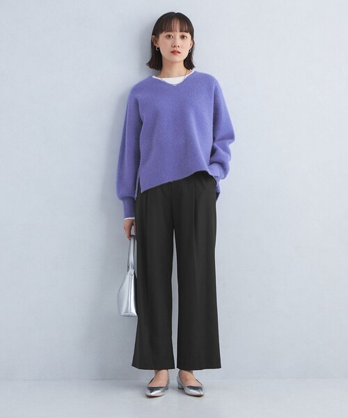 【セール】FOXブレンド フォルム Vネック プルオーバー ニット（ニット/セーター）｜green label relaxing（グリーンレーベルリラクシング）