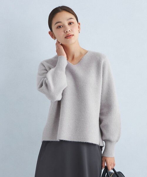 【セール】FOXブレンド フォルム Vネック プルオーバー ニット（ニット/セーター）｜green label relaxing（グリーンレーベルリラクシング）