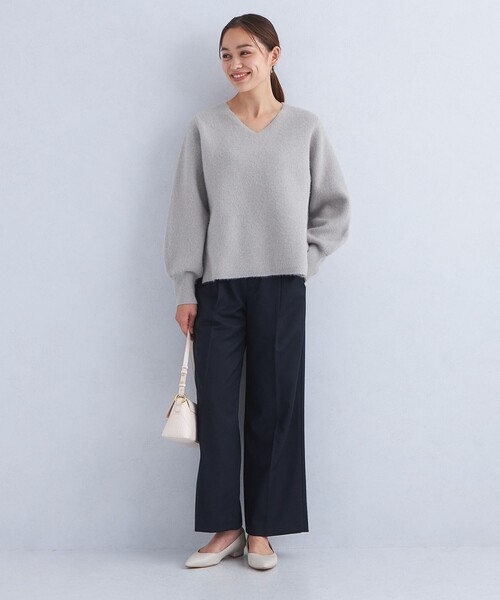 【セール】FOXブレンド フォルム Vネック プルオーバー ニット（ニット/セーター）｜green label relaxing（グリーンレーベルリラクシング）