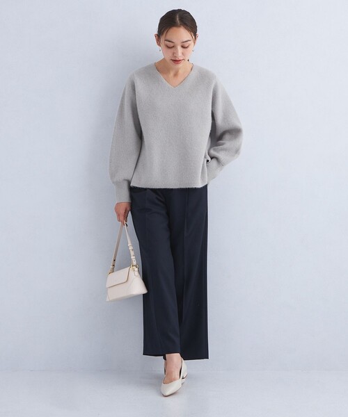 【セール】FOXブレンド フォルム Vネック プルオーバー ニット（ニット/セーター）｜green label relaxing（グリーンレーベルリラクシング）