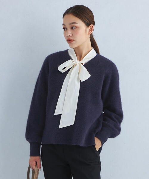 【セール】FOXブレンド フォルム Vネック プルオーバー ニット（ニット/セーター）｜green label relaxing（グリーンレーベルリラクシング）