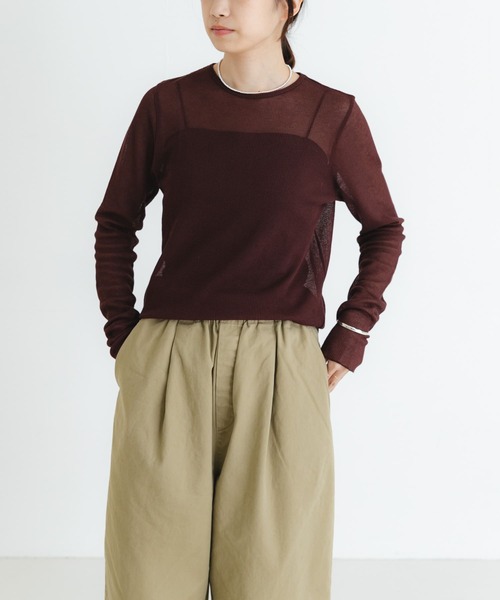 URBAN RESEARCH(アーバンリサーチ)の「『MADE IN JAPAN』シアーワッフルカットソー(Tシャツ/カットソー・レディース・ブラウン/ホワイト・FREE)」の11枚目の写真