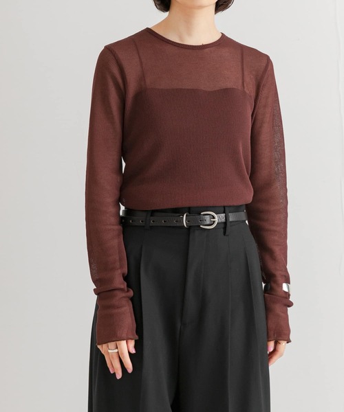 URBAN RESEARCH(アーバンリサーチ)の「『MADE IN JAPAN』シアーワッフルカットソー(Tシャツ/カットソー・レディース・ブラウン/ホワイト・FREE)」の14枚目の写真