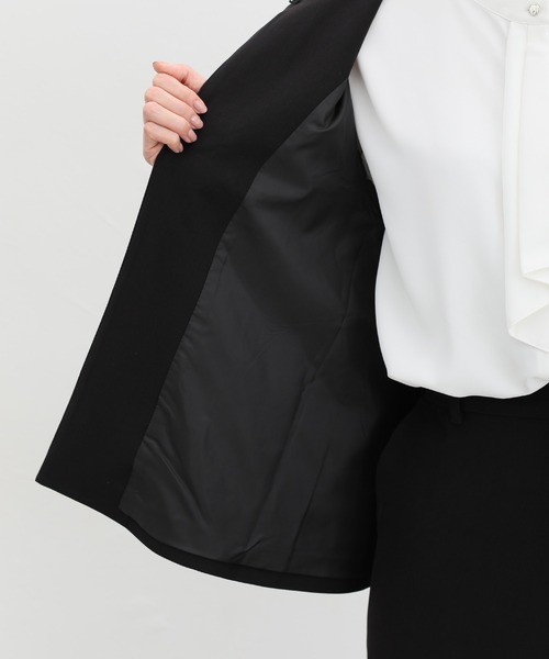 Honeys(ハニーズ)の「【ストレッチ/ウォッシャブル/イージーケア】Aラインノーカラージャケット(ノーカラージャケット・レディース・ネイビー/ベージュ/ブラック/杢グレー・S/M/L/LL/3L)」の13枚目の写真