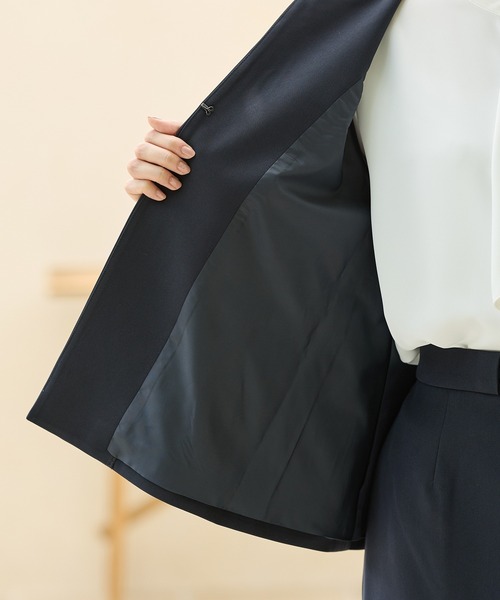 Honeys(ハニーズ)の「【ストレッチ/ウォッシャブル/イージーケア】Aラインノーカラージャケット(ノーカラージャケット・レディース・ネイビー/ベージュ/ブラック/杢グレー・S/M/L/LL/3L)」の18枚目の写真