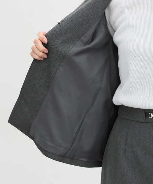 Honeys(ハニーズ)の「【ストレッチ/ウォッシャブル/イージーケア】Aラインノーカラージャケット(ノーカラージャケット・レディース・ネイビー/ベージュ/ブラック/杢グレー・S/M/L/LL/3L)」の21枚目の写真