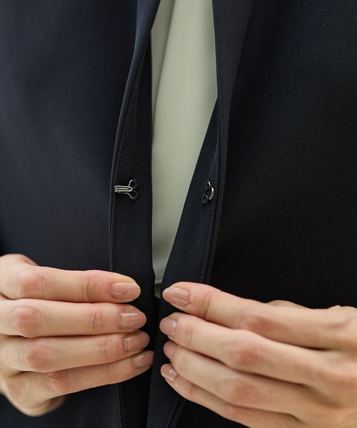 Honeys(ハニーズ)の「【ストレッチ/ウォッシャブル/イージーケア】Aラインノーカラージャケット(ノーカラージャケット・レディース・ネイビー/ベージュ/ブラック/杢グレー・S/M/L/LL/3L)」の8枚目の写真