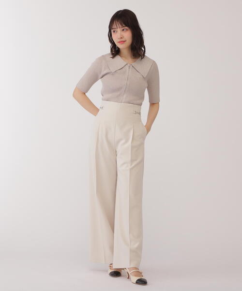 JILL by JILL STUART(ジルバイジルスチュアート)の「◇フロントZIPシャイニーニット(ニット/セーター・レディース・ベージュ/ブラック・FREE)」の21枚目の写真