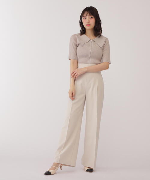 JILL by JILL STUART(ジルバイジルスチュアート)の「◇フロントZIPシャイニーニット(ニット/セーター・レディース・ベージュ/ブラック・FREE)」の22枚目の写真