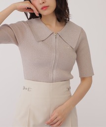 ◇フロントZIPシャイニーニット