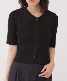 ◇フロントZIPシャイニーニット