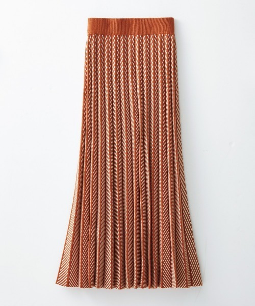 Soiunique（スワユニーク）の「ヘリンボーン柄アコーディオンプリーツスカート ［Soiunique］（スカート・レディース・ブラック×ブルー/ブラック×ホワイト/オレンジ系/ブラック系・M/L/LL）」の13枚目の写真