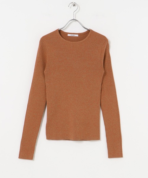 URBAN RESEARCH（アーバンリサーチ）の「『UR TECH』コットンメランジクルーネックニット（ニット/セーター・レディース・オレンジ/パープル/カーキ・FREE）」の4枚目の写真