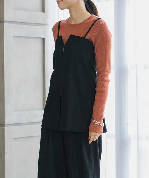 URBAN RESEARCH（アーバンリサーチ）の「『UR TECH』コットンメランジクルーネックニット（ニット/セーター・レディース・オレンジ/パープル/カーキ・FREE）」の8枚目の写真