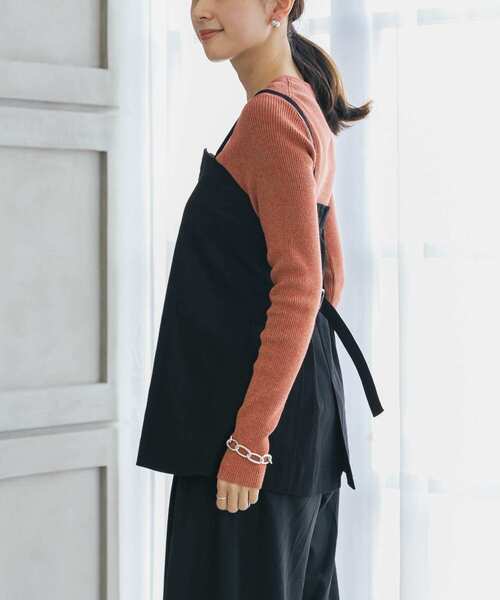 URBAN RESEARCH（アーバンリサーチ）の「『UR TECH』コットンメランジクルーネックニット（ニット/セーター・レディース・オレンジ/パープル/カーキ・FREE）」の9枚目の写真